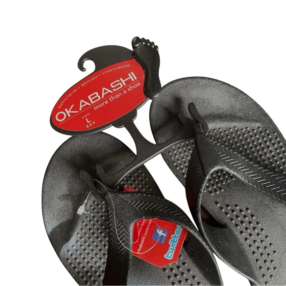 Men’s Black Okabashi Thong‎ Sandals